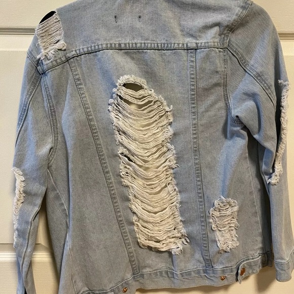 Aqua Jean Jacket Light-wash Denim Small - Picture 6 of 7